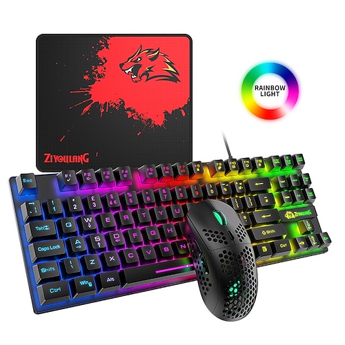 

T2 USB Wired Mouse Keyboard Combo Portable / Gaming / Backlit Gaming Keyboard Gaming / Luminous Gaming Mouse 800-6400 dpi