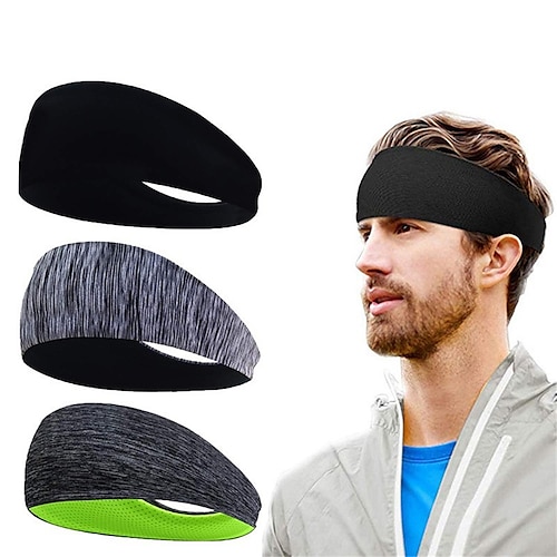 

3PCS Outdoor Sports Headband Sweat-absorbing Breathable Sports Headscarf Running Fitness Sports Anti-perspirant Belt Yoga Hairband