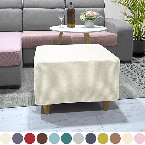 

Stretch Ottoman Cover Spandex Elastic Stretch Rectangle Folding Storage Covers Removable Footstool Protect Footrest Covers