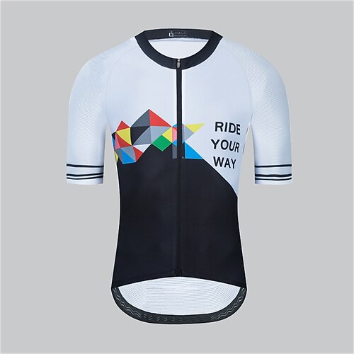 

21Grams Men's Cycling Jersey Short Sleeve Bike Top with 3 Rear Pockets Mountain Bike MTB Road Bike Cycling Breathable Quick Dry Moisture Wicking Reflective Strips Black Polyester Spandex Sports