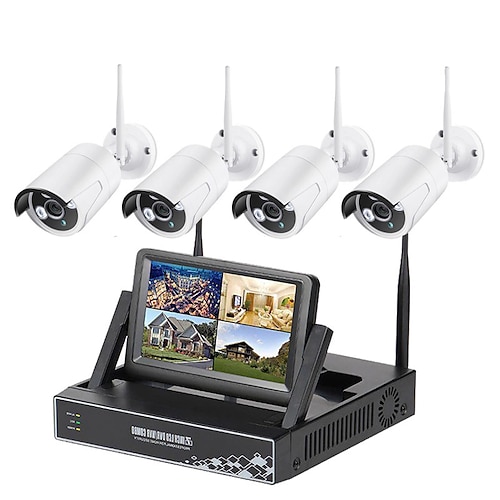

H.265 Wireless CCTV System 4CH 1080P Tuya NVR 2MP Outdoor Waterproof Wifi IP Security Camera Video Surveillance Kit