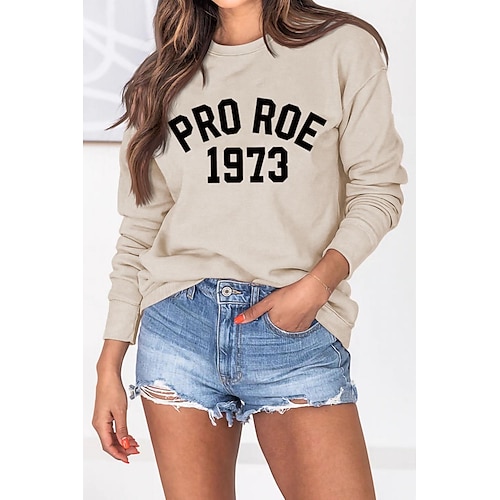 

independent station cross-border foreign trade pro roe 1973 european and american fashion women's plus size long-sleeved ebay round neck sweater women