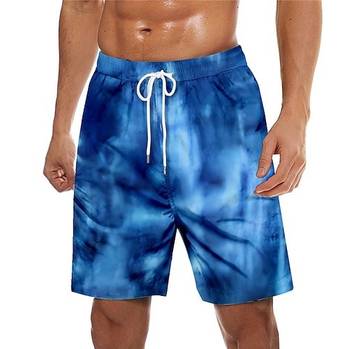 

Men's Swim Trunks Swim Shorts Quick Dry Board Shorts Bathing Suit Mesh Lining with Pockets Drawstring Swimming Surfing Beach Water Sports Tie Dye Printed Spring Summer