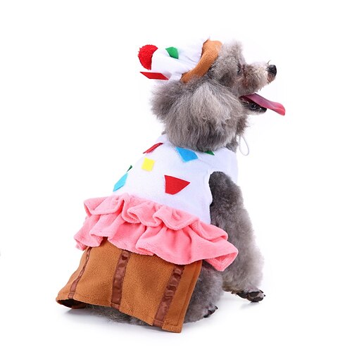 

Cupcake Fashion Funny Festival Outdoor Dog Clothes Puppy Clothes Dog Outfits Breathable White / Red Costume for Girl and Boy Dog Polyster XL