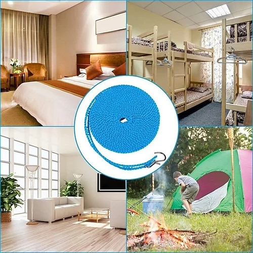 Wäscheleine Ausziehbar,Wäscheleine Camping Tragbare 8M,Outdoor Camping