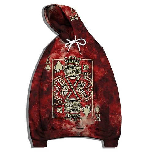 

Inspired by Heart of The Cards Playing Cards Poker King K Hoodie Anime 100% Polyester Anime 3D Graphic Street Style Hoodie For Men's / Women's / Couple's