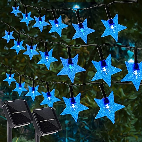 

2Pack Solar Star Fairy String Lights 5m 50LEDs Outdoor Waterproof Garden Lights Christmas Wedding Party Holiday Garden Street Decoration