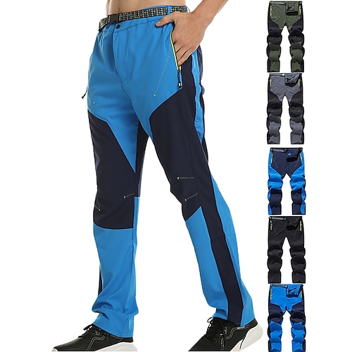 

Men's Hiking Pants Trousers Summer Outdoor Breathable Water Resistant Quick Dry Zipper Pocket Pants / Trousers Bottoms Elastic Waist Lake blue ArmyGreen Climbing Camping / Hiking / Caving S M L XL 2XL