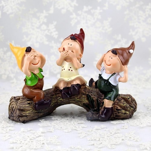 

Resin Crafts Decorations Wedding Gift Do Not Listen Do Not See Did Not Say Scenery Three No Tree Stump Doll