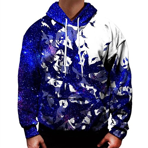 

Men's Unisex Pullover Hoodie Sweatshirt Graphic Prints Bird Print Daily Sports 3D Print Designer Casual Hoodies Sweatshirts Blue