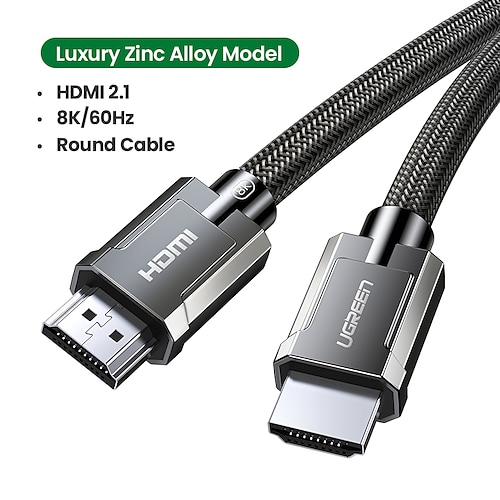 

UGREEN 8K Certified Ultra High Speed HDMI 2.1 Cable for PS5 TV Box USB C HUB HDMI 2.1Cable 48Gbps eARC HDR 10 Dolby Vision HDMI Cable 8K/60Hz 4K/120Hz for Samsung TV LG Sony Roku Xbox Series X