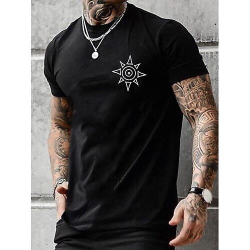 

Men's T shirt Tee Solid Color Sun Crew Neck Casual Daily Short Sleeve Tops Casual White Black Blue