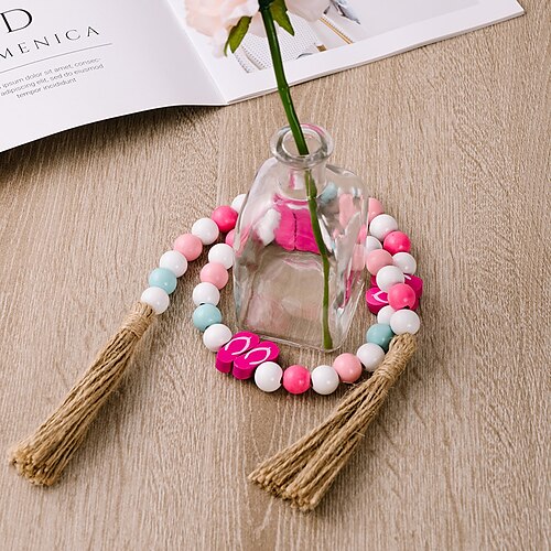 

Wooden Beads String Rope Tassel Home Decoration Wooden Beads String Wall Hemp Rope Tassel Handmade Tassel Wall Hanging Ornaments