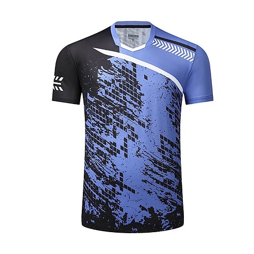 

Per uomo Maglia da tennis Maglia Atletica Traspirante Asciugatura rapida Traspirazione umidità Manica corta Maglietta Standard A V Con stampe Estate Allenamento in palestra Tennis Badminton / Leggero