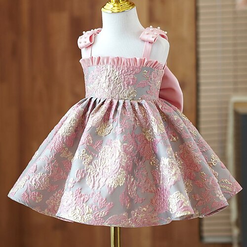 

Kids Little Girls' Dress Floral A Line Dress Party Performance Print Pink Asymmetrical Sleeveless Princess Sweet Dresses Spring Summer Regular Fit 3-10 Years