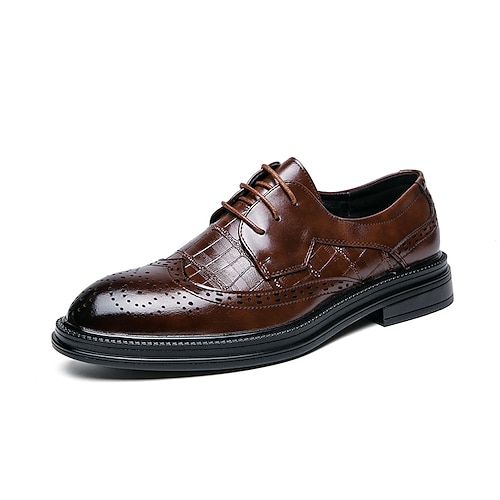 

Homme Oxfords Chaussures formelles Chaussures habillées Chaussures derby Chaussures bout d'aile Entreprise Casual Britanique Mariage Bureau et carrière Polyuréthane Noir Marron Automne Printemps