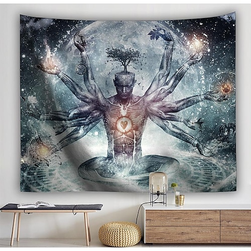 

Wall Tapestry Art Decor Blanket Curtain Hanging Home Bedroom Living Room Decoration Universe Planet Theme Fantasy Style Polyester