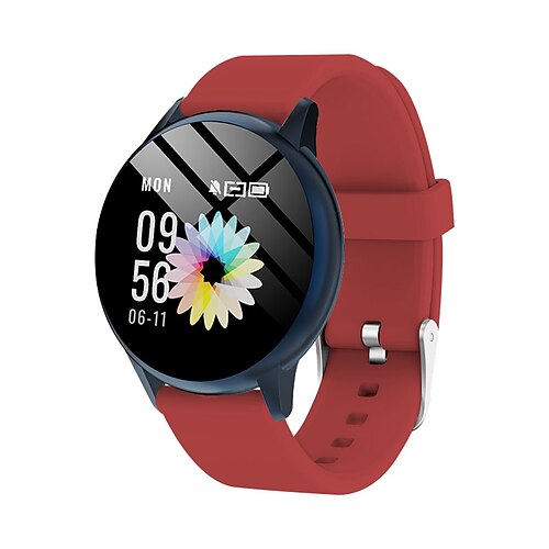 

IQ130-RED SILICA GEL Smart Watch 1.3 inch Smartwatch Fitness Running Watch Bluetooth Temperature Monitoring Pedometer Call Reminder Compatible with Android iOS Women Waterproof Long Standby