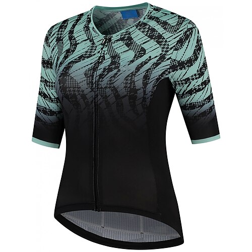 

21Grams Women's Cycling Jersey Short Sleeve Bike Jersey Top with 3 Rear Pockets Mountain Bike MTB Road Bike Cycling Breathable Quick Dry Moisture Wicking Blue Black Stripes Spandex Polyester Sports