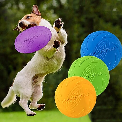 

dischi volanti per animali domestici morbidi giocattoli per cani disco volante in silicone gioco interattivo per cani giocattolo da masticare resistente prodotti per l'addestramento del cucciolo