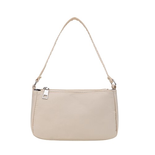 

Women's Sling Bags Shoulder Bag PU Leather Zipper Solid Color Daily Going out White Black Khaki Beige