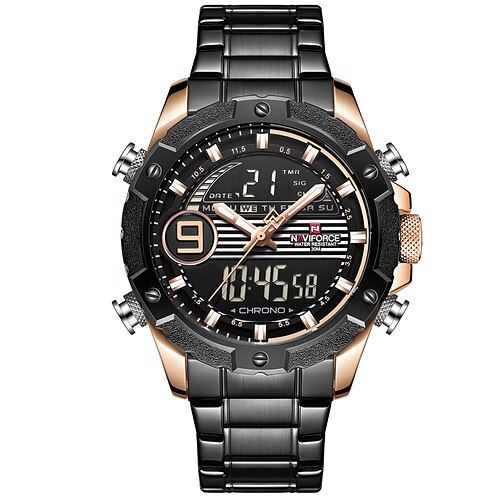 

NAVIFORCE Quartz Watch for Men Analog Quartz Stylish Formal Style Waterproof Alloy Stainless Steel Fashion