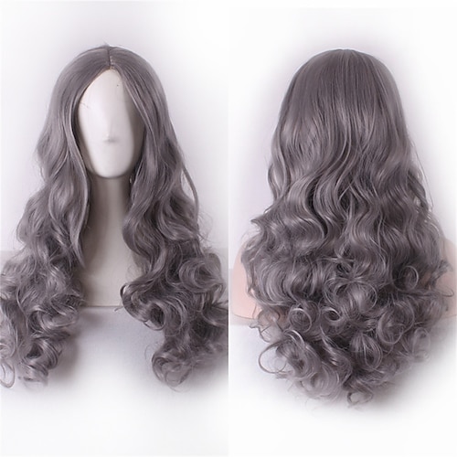 

Synthetic Wig Curly Middle Part Machine Made Wig Long A1 Synthetic Hair Women's Soft Classic Easy to Carry Gray / Daily Wear / Party / Evening