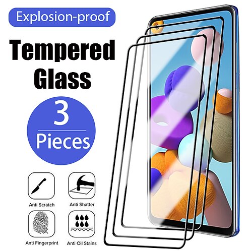 

[3 Pack] Phone Screen Protector For Samsung A32 A12 A51 A72 A52 A42 A21s Tempered Glass High Definition (HD) 9H Hardness Explosion Proof Privacy Screen Protectors Scratch Proof Anti-Fingerprint Phone