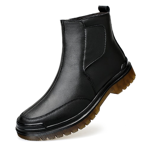 

Herren Stiefel Komfort Schuhe Springerstiefel Sport Casual Britisch Outdoor Täglich Leder Schwarz Herbst Frühling