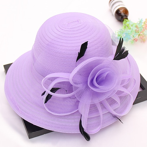 

Elegant Beach Fancy Plain Hats with Flower 1pc Casual / Holiday Headpiece