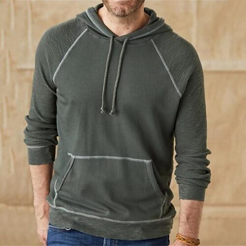 

Men's Hoodie Pullover Hoodie Sweatshirt Solid Color Pocket Daily Holiday Going out non-printing Casual Streetwear Hoodies Sweatshirts Army Green