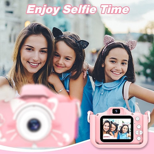 

Upgrade Kids Selfie Camera - Birthday Gifts for Girls and Boys Portable Toy for 6-12 Year Old - Kids Selfie Camera Anti-Drop 20.0MP Dual Video Camcorder - 2.0 Inches Screen SD Card 32GB
