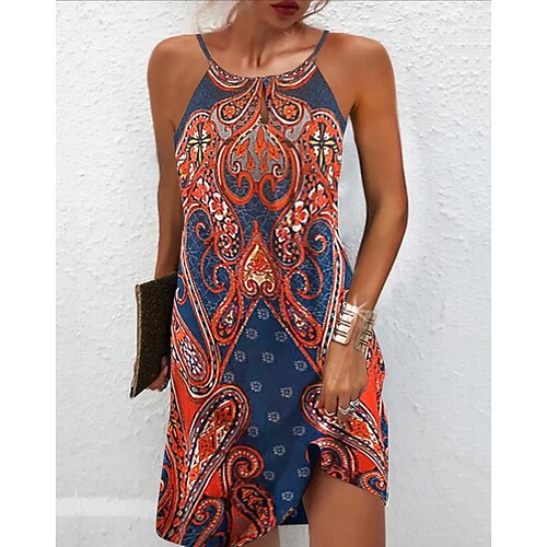 

Women's A Line Dress Short Mini Dress Red Sleeveless Floral Print Ruched Print Spring Summer Crew Neck Elegant Casual Modern 2022 S M L XL 2XL 3XL