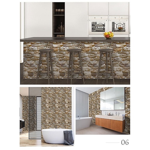 

3D Wallpaper Wall Covering Sticker Film Peel and Stick Faux Brick Waterproof Vinyl/PVC Self-adhesive Home Décor 40300cm