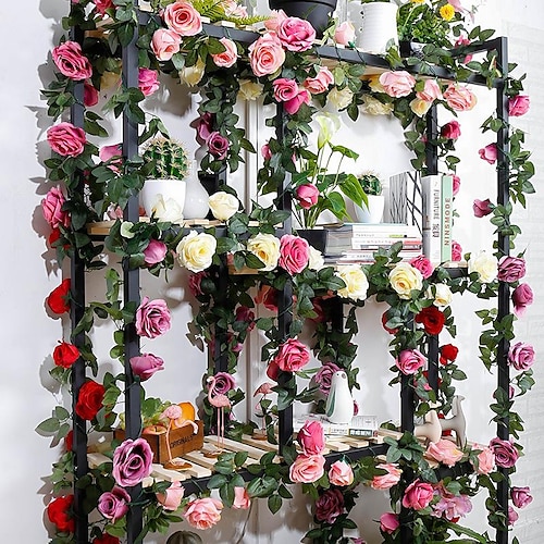 

Roses simulation rose rattan decorative rattan twine fake flower vine indoor pipe decoration rose