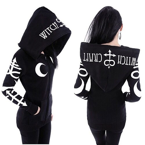 

Retro Vintage Punk Gothic Hip Hop Street Style High Street Hoodie Women's Costume Vintage Cosplay Vacation Casual Daily Long Sleeve Hoodie Carnival