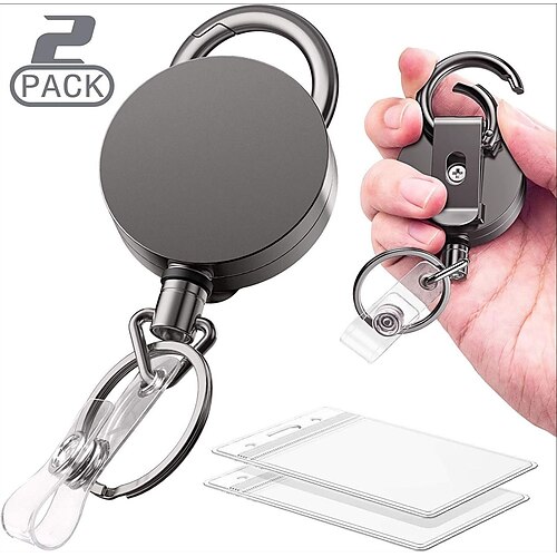 

2 Pcs 4cm Zinc Alloy Gun Ash Telescopic Strong Easy-to-pull Keychain