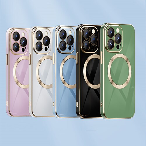 

Phone Case For Apple Back Cover Classic Series iPhone 13 12 Pro Max Portable Support Wireless Charging Soft Edges Lines / Waves Solid Colored TPU PC