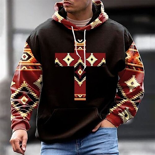 

Men's Unisex Hoodie Pullover Hoodie Sweatshirt Black Hooded Graphic Prints Cross Print Daily Sports 3D Print Streetwear Designer Casual Spring & Fall Clothing Apparel Hoodies Sweatshirts Long Sleeve