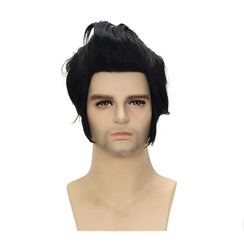 

Topcosplay Men Wigs Black Short Cosplay Halloween Costumes Wigs Man Wig