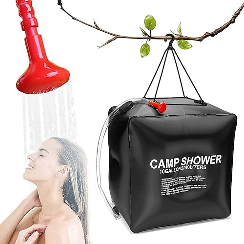 

Summer Solar Shower Bag 10 Gallons/40L Solar Heating Camping Bathing Bag with Removable Hose and Shower Head for Outdoor Hiking River Camping and Beach Swimming