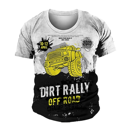 

Men's Unisex T shirt Tee 3D Print Graphic Prints Car Crew Neck Street Daily Print Short Sleeve Tops Casual Fashion Comfortable Black / White / Summer / Summer