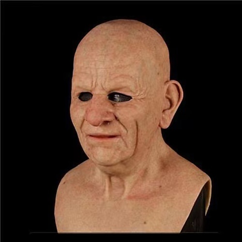 

Old Man Mask Adults' Horror Men's Beige Glue Cosplay Accessories Masquerade Costumes