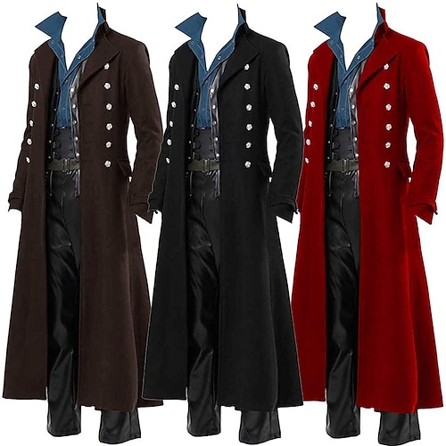 

Vintage Inspired Medieval Masquerade Halloween Costumes Men's Costume Vintage Cosplay Halloween Long Sleeve Coat Halloween