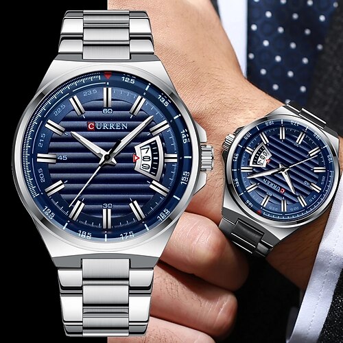 

CURREN Quartz Watch for Men Analog Quartz Stylish Stylish Formal Style Waterproof Calendar Alloy Stainless Steel Fashion
