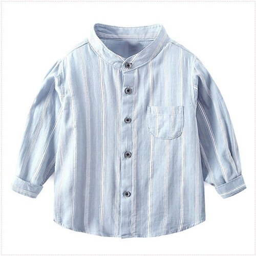 

Kids Boys Shirt Long Sleeve Stripe Blue Yellow Orange Children Tops Spring Summer Active Cool Daily Outdoor Regular Fit 2-8 Years