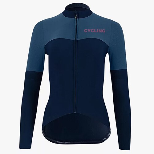 

21Grams Women's Cycling Jersey Long Sleeve Bike Top with 3 Rear Pockets Mountain Bike MTB Road Bike Cycling Breathable Quick Dry Moisture Wicking Dark Navy Color Block Spandex Polyester Sports