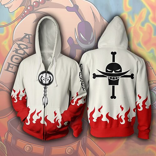 

Inspired by One Piece Edward Newgate Anime Cartoon 100% Polyester Anime 3D Harajuku Graphic Outerwear For Men's / Women's / Couple's