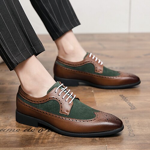 

Men's Oxfords Casual Classic Daily Office Career PU Black Brown Spring Summer