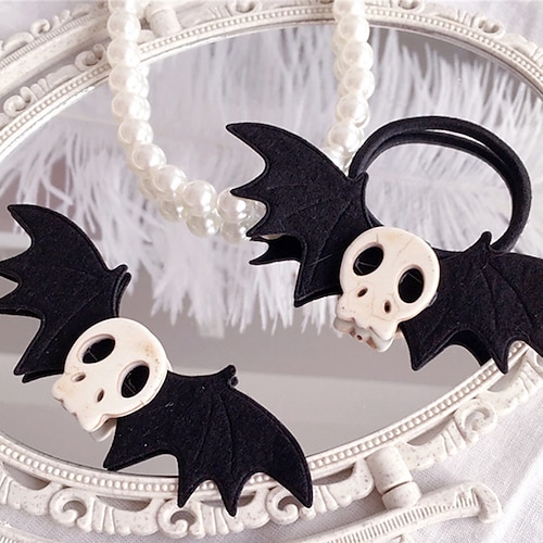 

Japanese Skeleton Bat Devil Hairpin Hair Ring Halloween Black Wings Lolita Lolita Headdress Gothic Style